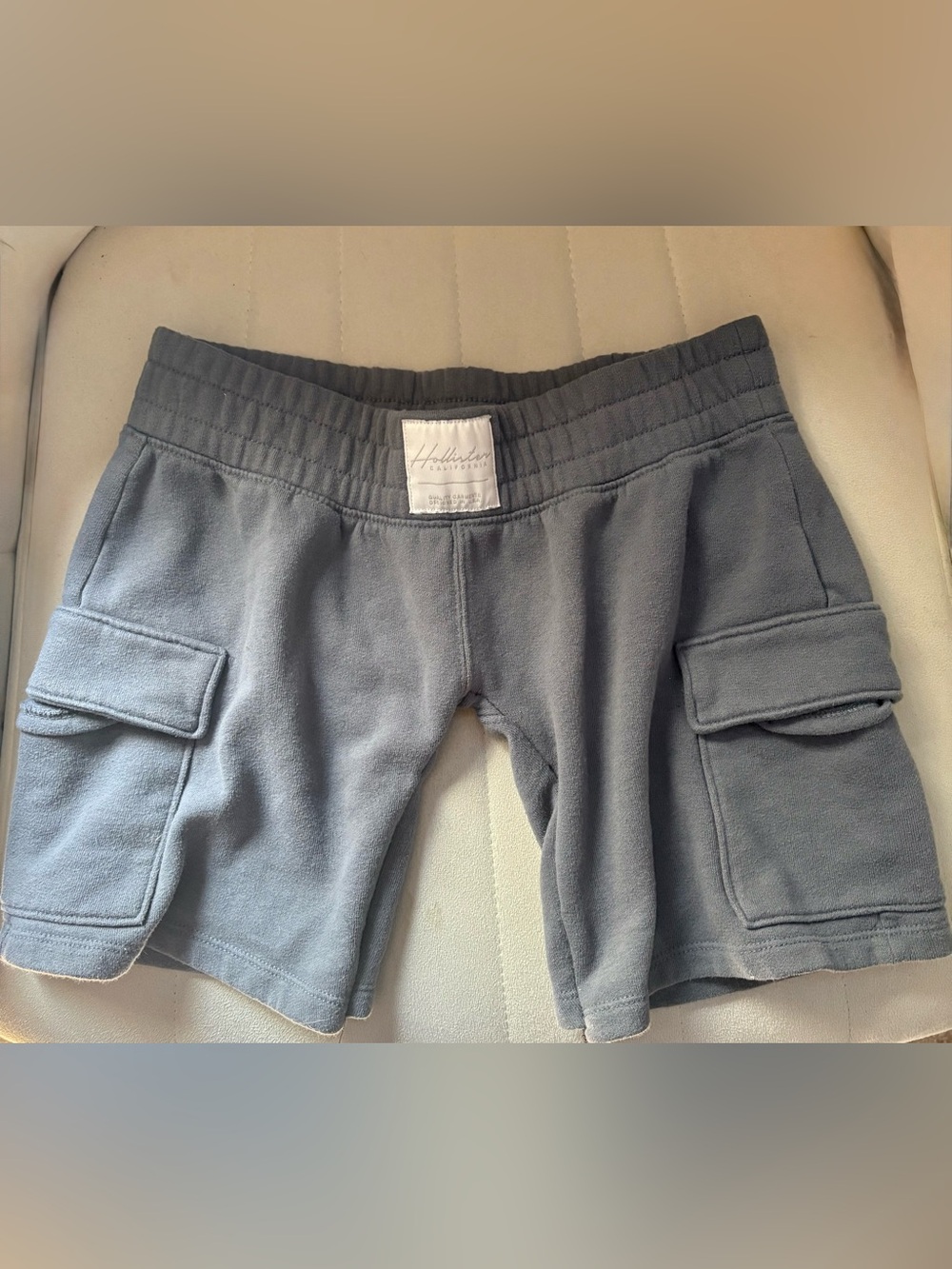 Hollister Super Low Rise Blue Cargo Fleece Shorts